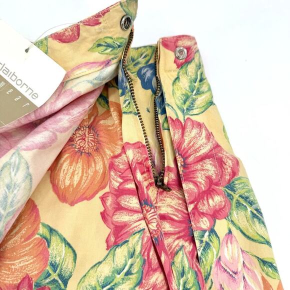 VTG Liz Claiborne Tropical Floral Print Wrap Skort Shorts Womens Petite Size 4 - Picture 4 of 8